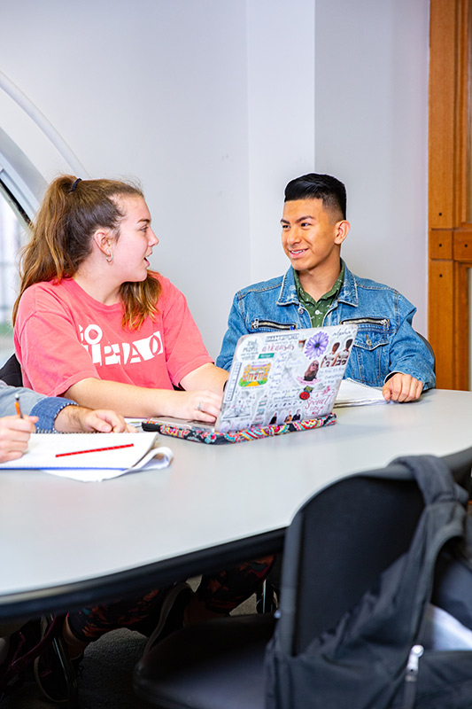 Students sitting at a table